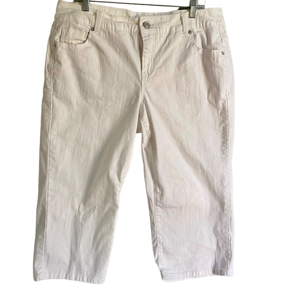 Just My Size White Crop Pants Women's Size 16W
